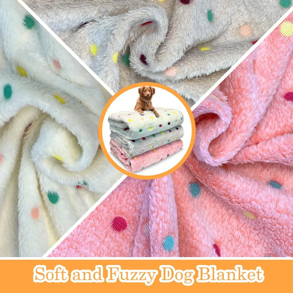 3 Pack Dog Blankets for Small Dogs, 23''x16'' Washable Dog Blanket, Soft Pet Blankets for CatRabbitGuinea Pig Small Animal Fleece Bedding Cute Claw Pattern Rabbit Bedding