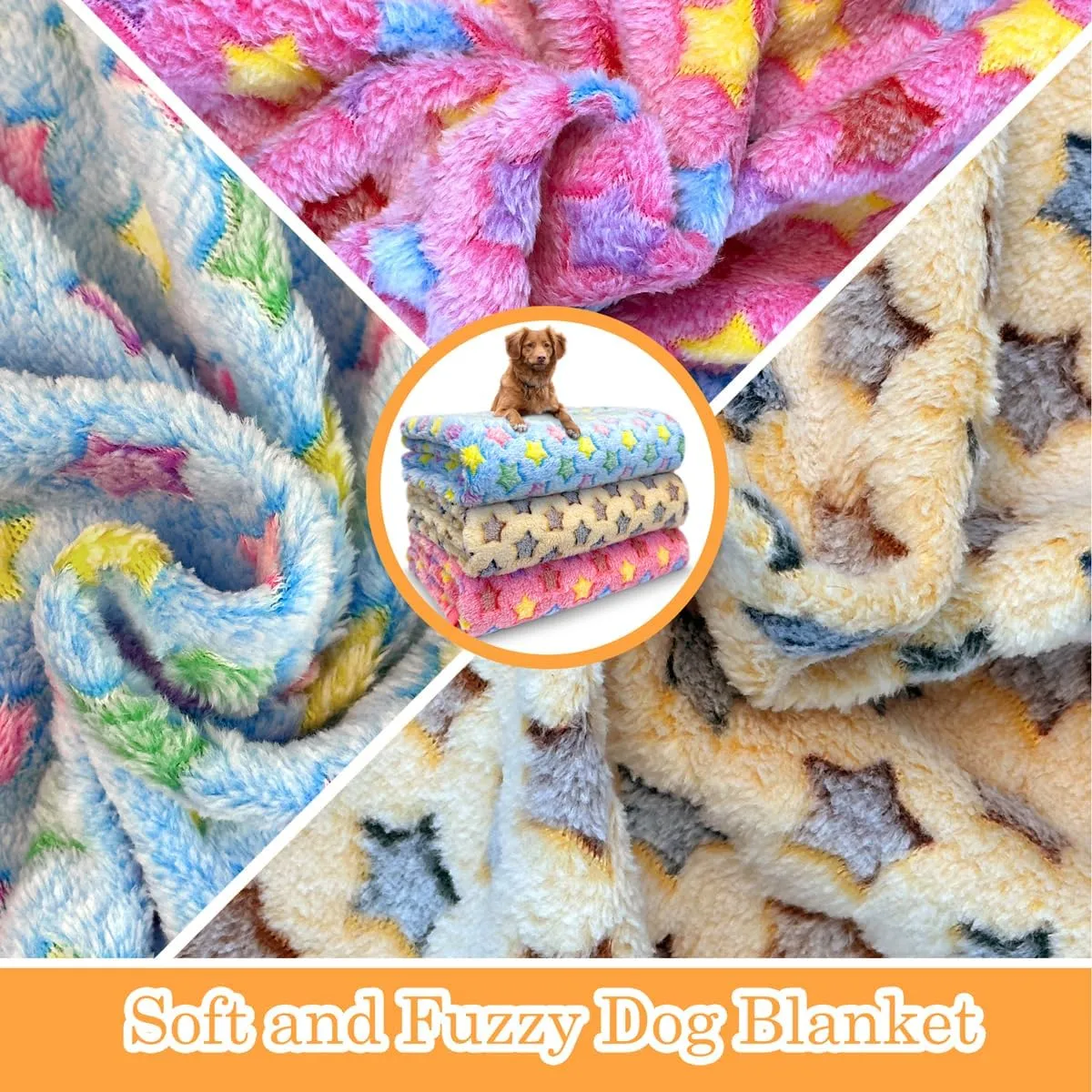 3 Pack Dog Blankets for Small Dogs, 23''x16'' Washable Dog Blanket, Soft Pet Blankets for CatRabbitGuinea Pig Small Animal Fleece Bedding Cute Claw Pattern Rabbit Bedding