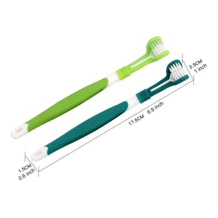 3-Sided Pet Toothbrush Dog Toothbrush Removing Bad Breath Tartar