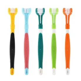 3-Sided Pet Toothbrush Dog Toothbrush Removing Bad Breath Tartar