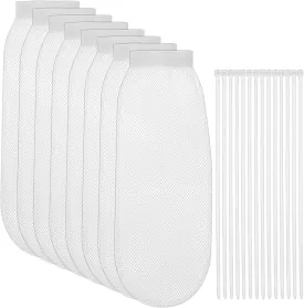 32-Piece Lint Trap and Cable Ties Set for Washing Machine, Lint Traps for Washing Machine Hose and Cable Ties Set Includes 8 Nylon Mesh Lint Traps and 24 Cable Ties, Fits Most Washing Machines, White