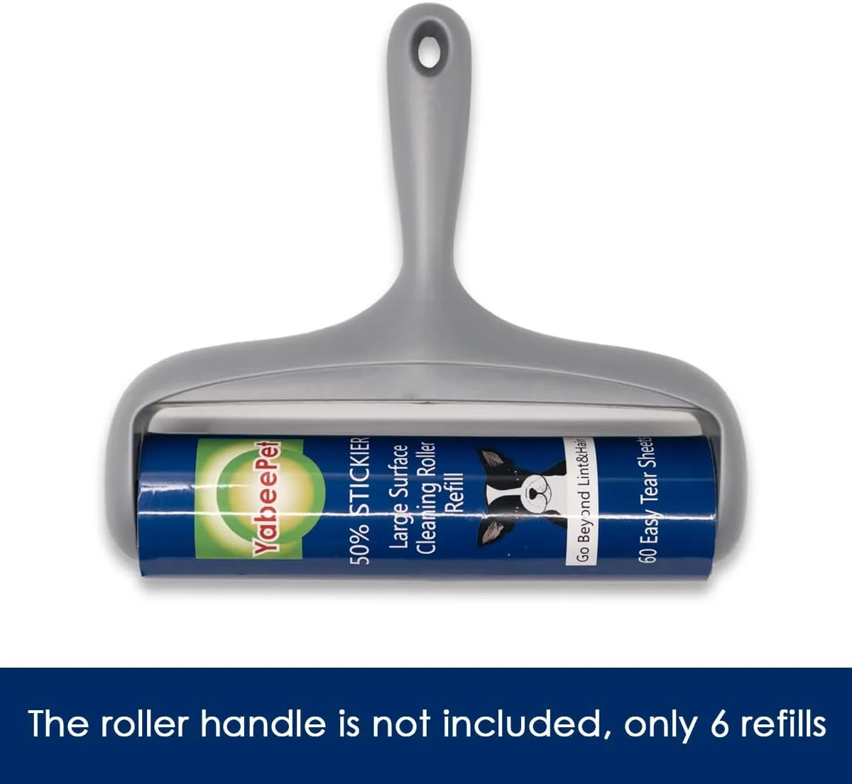8 inch Lint Roller Refill for Scotch-Brite 50% Stickier Large Surface Lint Roller, Works Great On Pet Hair (60 Sheets per Roll, 360 Sheets Total)