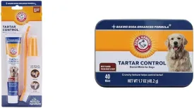 Arm & Hammer Dental Care Bundle for Dogs: Tartar Control Kit with Toothpaste, Toothbrush, Fingerbrush - Beef Flavor and Dental Mints, 40 Count - Reduces Plaque & Tartar, Safe for Puppies
