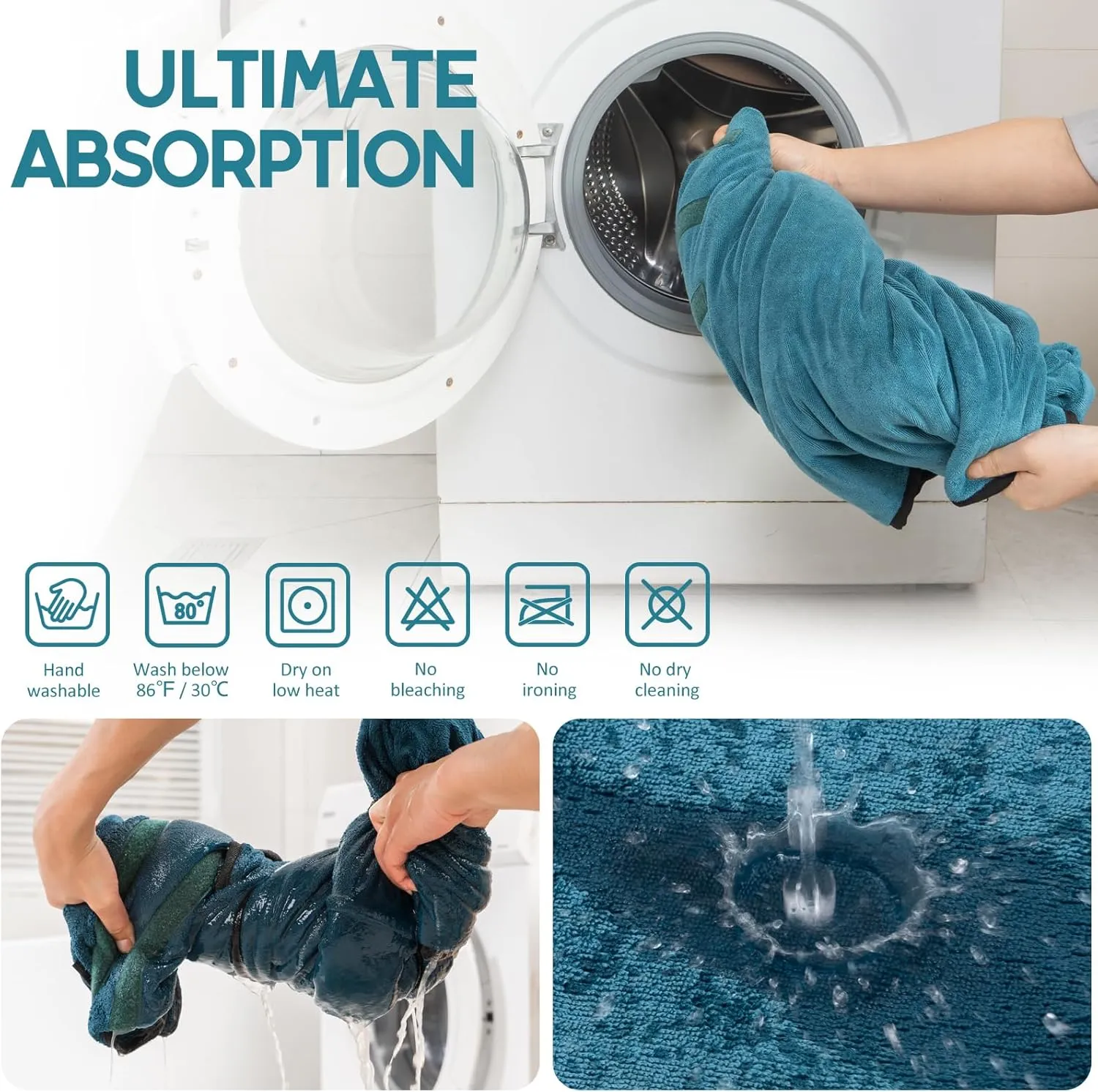 Avont Dog Bathrobe - Super Absorbent Pet Drying Towel Bath Robes After Bath Shower Swim Wet Walk for Puppies -Blue(M)