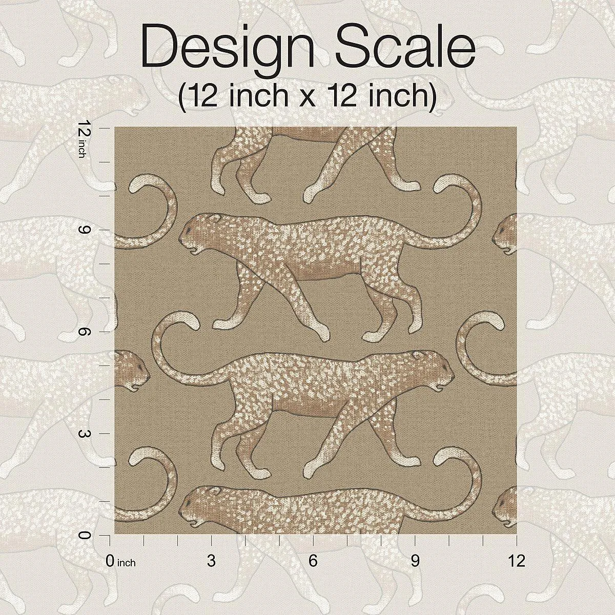 Big Cat Walk Peel & Stick Wallpaper // Brown
