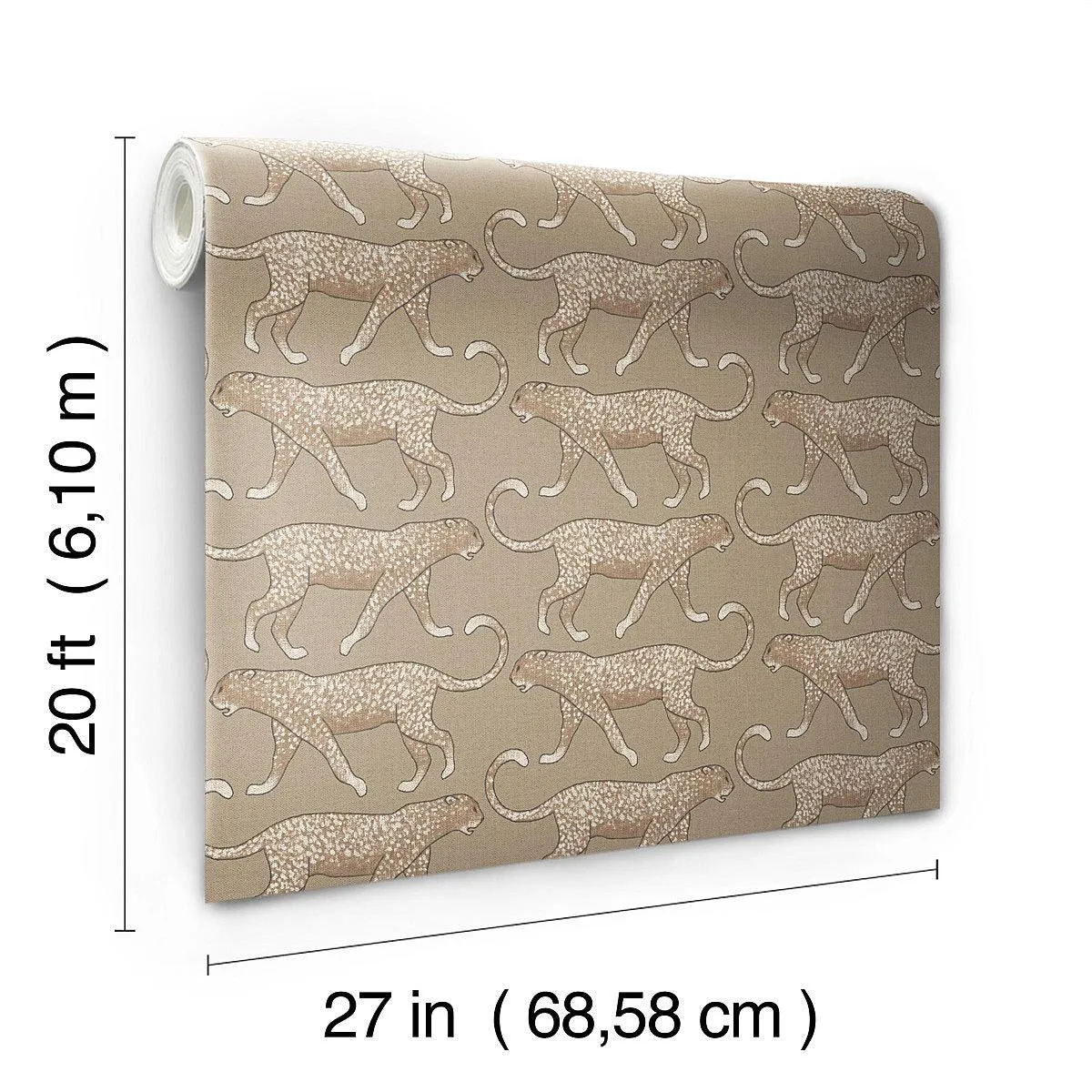 Big Cat Walk Peel & Stick Wallpaper // Brown