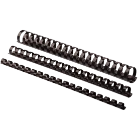 Black Round Back Plastic Combs - 3/4" 150 sheets 25 pack