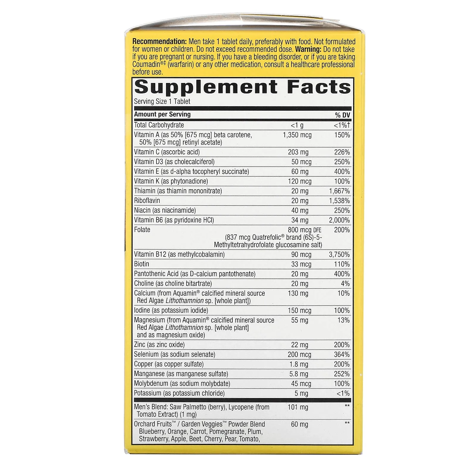 Complete Multivitamin Ultra Potency 60 tablets Men's 50 , Nature's Way