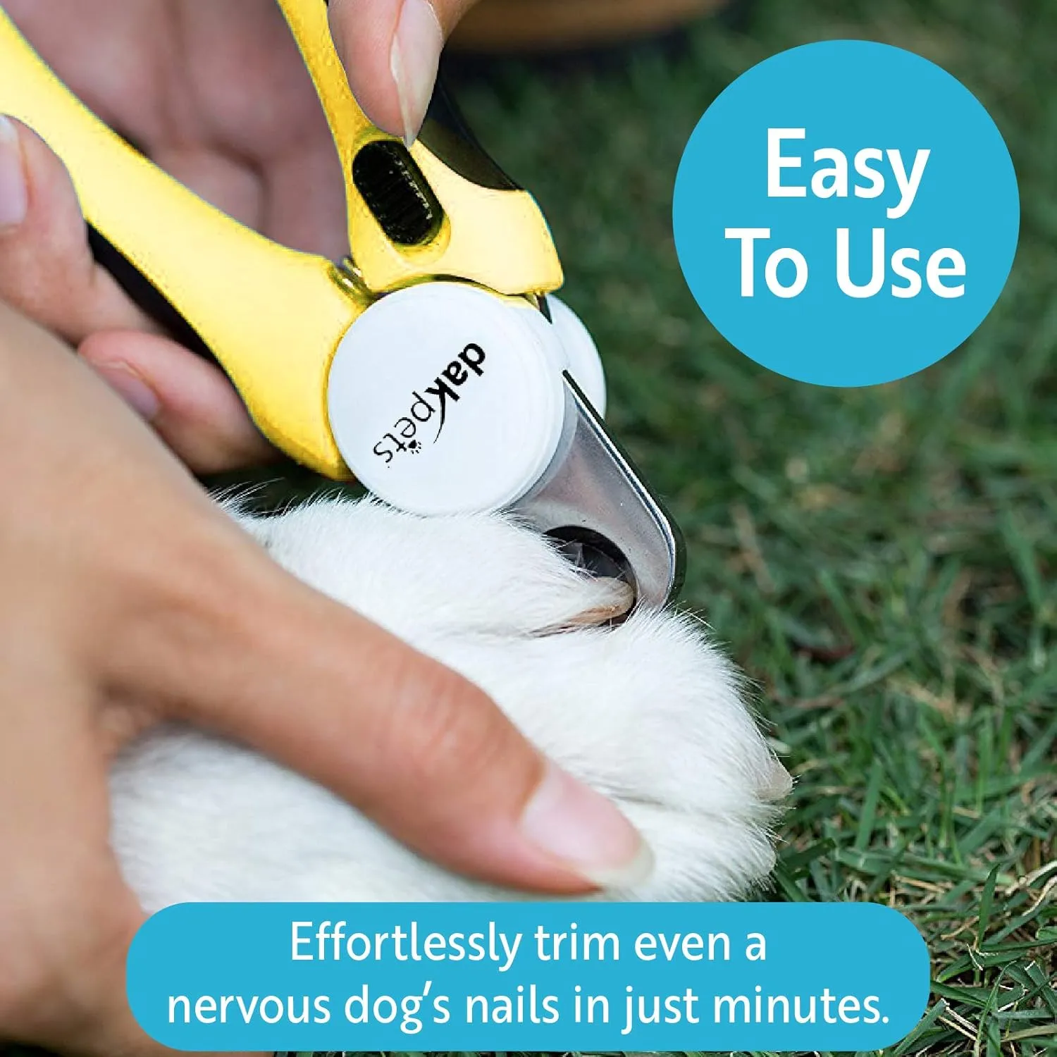 DakPets Dog Nail Clippers | Professional Dog Nail Trimmer for Medium to Large Breeds | Pet Nail Clippers for Dogs with Safety Guard | Stainless Steel Nail Cutter for Dogs and Pet Nail File