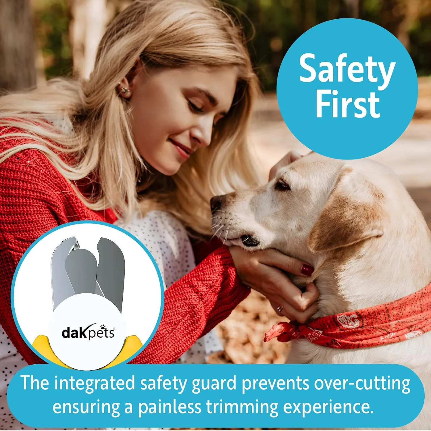 DakPets Dog Nail Clippers | Professional Dog Nail Trimmer for Medium to Large Breeds | Pet Nail Clippers for Dogs with Safety Guard | Stainless Steel Nail Cutter for Dogs and Pet Nail File