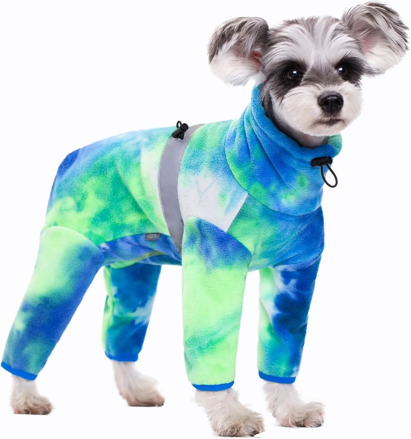 Dog Coats for Small Dogs, Polar Fleece Dog Pajamas Bodysuit, Puppy Onesies Tie Dye Jumpsuits, Dogs Warm Clothes Four-Legged, Doggie Fullbody Winter Jacket Vest