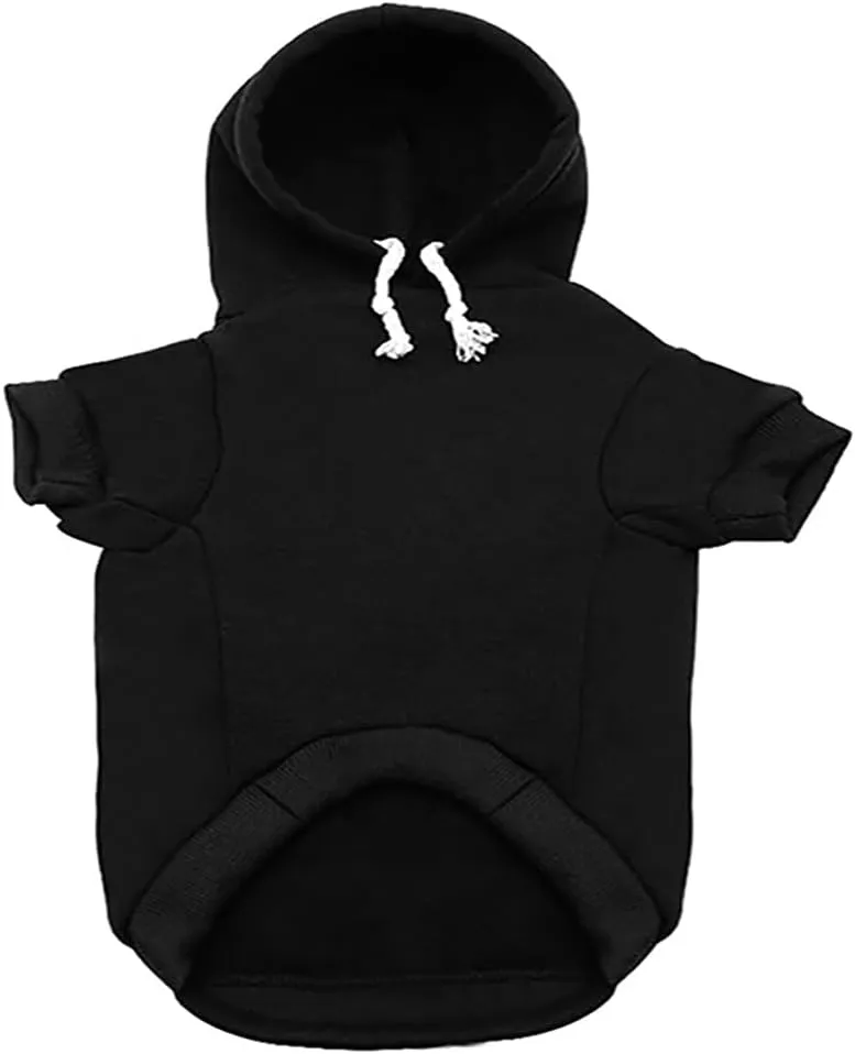 Dog Hoodie for Small Dogs, Medium Dogs, Cats - Black - 3XL (Chest: 26.8", Neck: 17.3", Back: 20.5") - Birthday Pattern - Fleece Sweater - Warm Cotton - Winter Sweat Shirt - Happy Birthday Gift