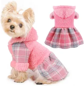 Dog Hoodie Sweater Winter Clothes for Small Dogs Boy Girl Pet Cold Weather Coats Fall Sweatshirt for Chihuahua Yorkie Cat Costumes (Small, Pink)