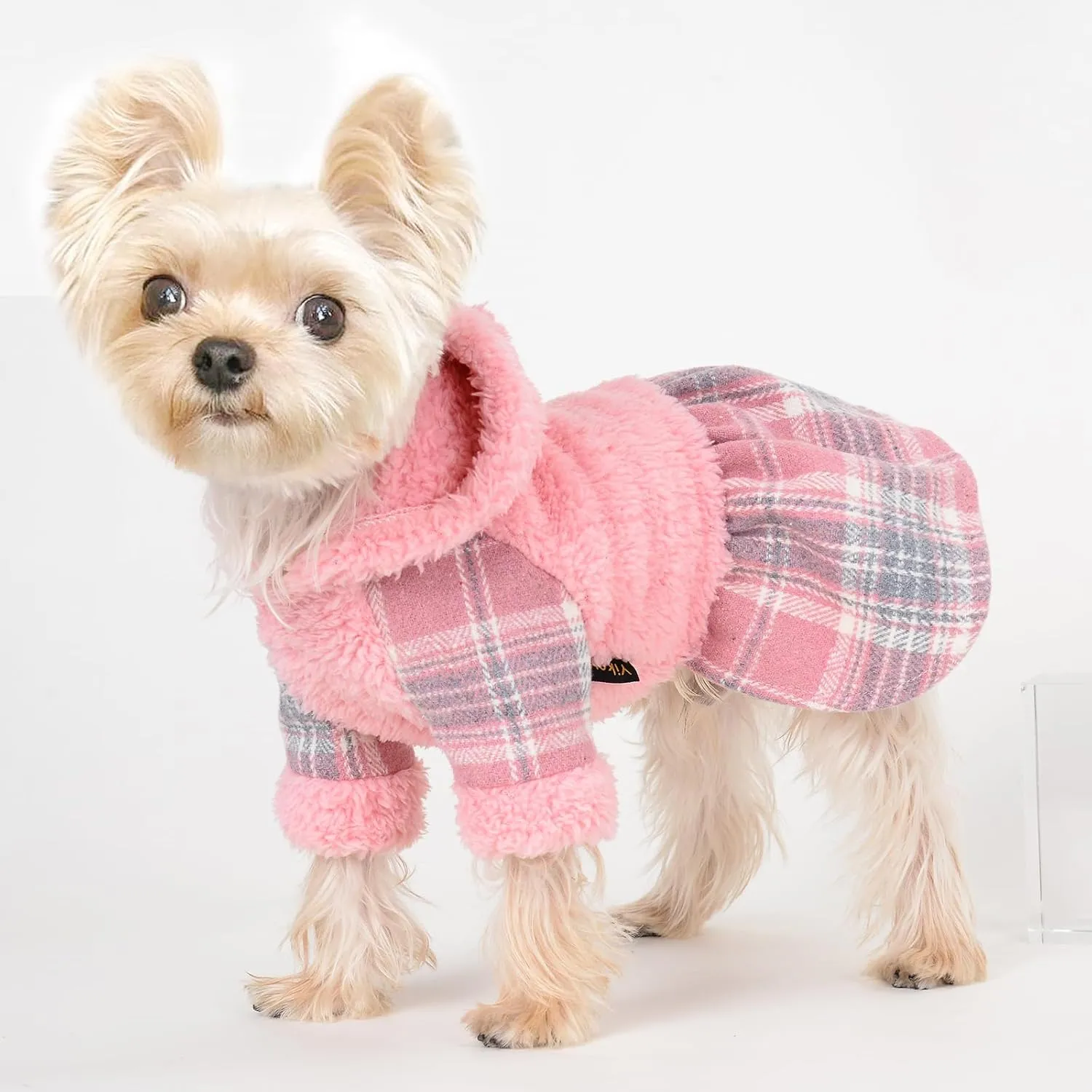 Dog Hoodie Sweater Winter Clothes for Small Dogs Boy Girl Pet Cold Weather Coats Fall Sweatshirt for Chihuahua Yorkie Cat Costumes (Small, Pink)