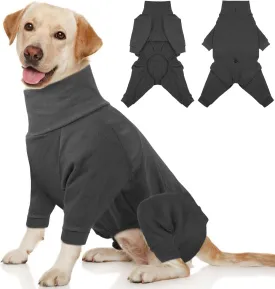 Dog Winter Coat Soft Fleece Pullover Pajamas, Fullbody Dog Cold Weather Jacket, Winter Warm Pullover Doggie Winter Thermal 4-Legged Onesie Jumpsuit,High Collar Snowsuit Sweater for Dogs