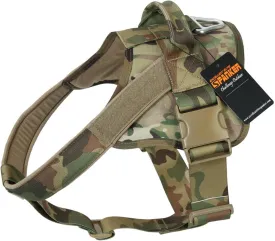 EXCELLENT ELITE SPANKER Tactical Dog Harness Military Patrol Harness No-Pull Service Dog Vest Military Dog Vest Adjustable Training Working Dog Vest with Handle for Medium Large Dogs(MCP-XL)