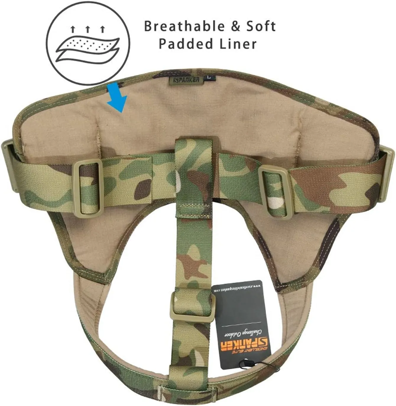 EXCELLENT ELITE SPANKER Tactical Dog Harness Military Patrol Harness No-Pull Service Dog Vest Military Dog Vest Adjustable Training Working Dog Vest with Handle for Medium Large Dogs(MCP-XL)