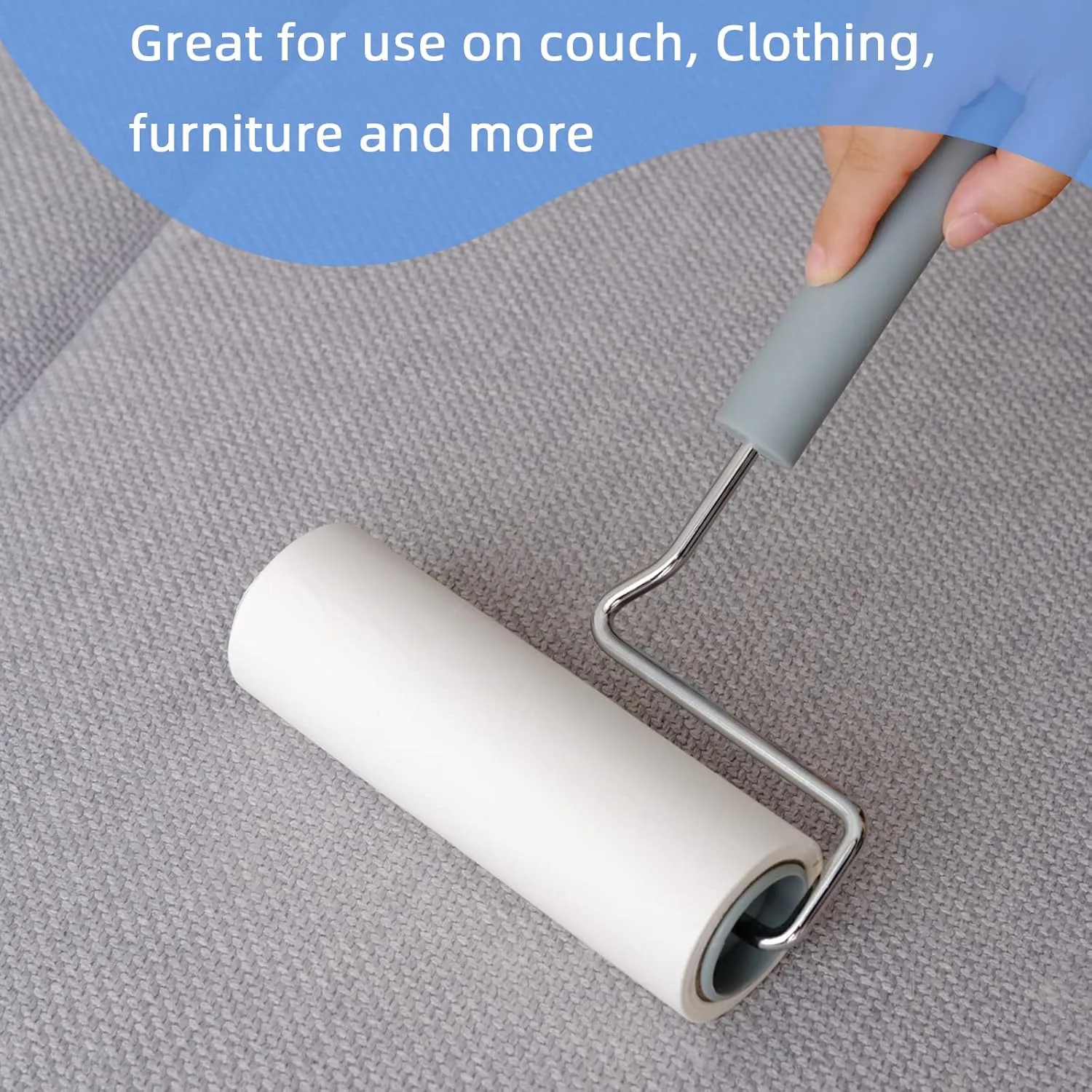 Extreme Sticky Large Surface Lint Roller, 6.3'' Giant Pet Hair Remover Roller for Pet Dog Cat Hair, Clothes&Furniture Cleaning, 90 Sheets (1 Roller   2 Refills)