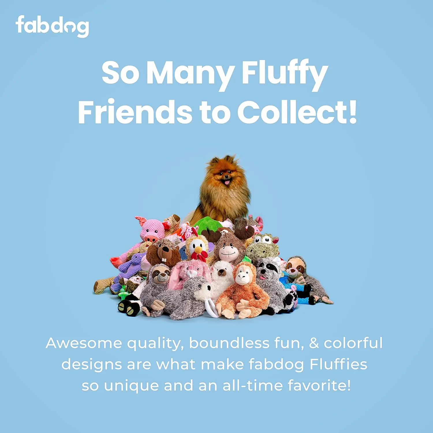 fabdog Fluffies Dog Toys - Squeaky Plush Dog Toy for All Breeds - Cute Animal-Themed Puppy Toys Make for Ideal Gift - Fun Nylon Dog Toys with Squeak| Small Sloth