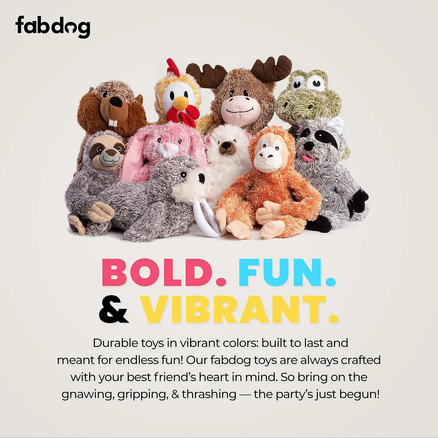 fabdog Fluffies Dog Toys - Squeaky Plush Dog Toy for All Breeds - Cute Animal-Themed Puppy Toys Make for Ideal Gift - Fun Nylon Dog Toys with Squeak| Small Sloth