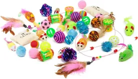 Friends Forever Kitten Toys Variety Pack - Cat Toys Set Including Cat Fishing Pole, Catnip Pillow & Lot More, Cute Kitty Toys for Cats 20 Pieces