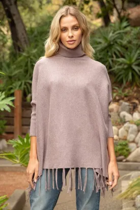 Fringe Poncho w Turtleneck
