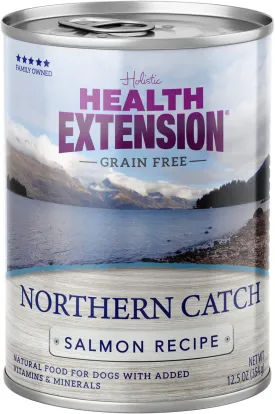 Health Extension Northern Catch Salmon Recipe Grain-Free Wet Dog Food, 12.5 oz  Protein-Rich, Hydration Support, Superfoods (Case of 12 Cans)