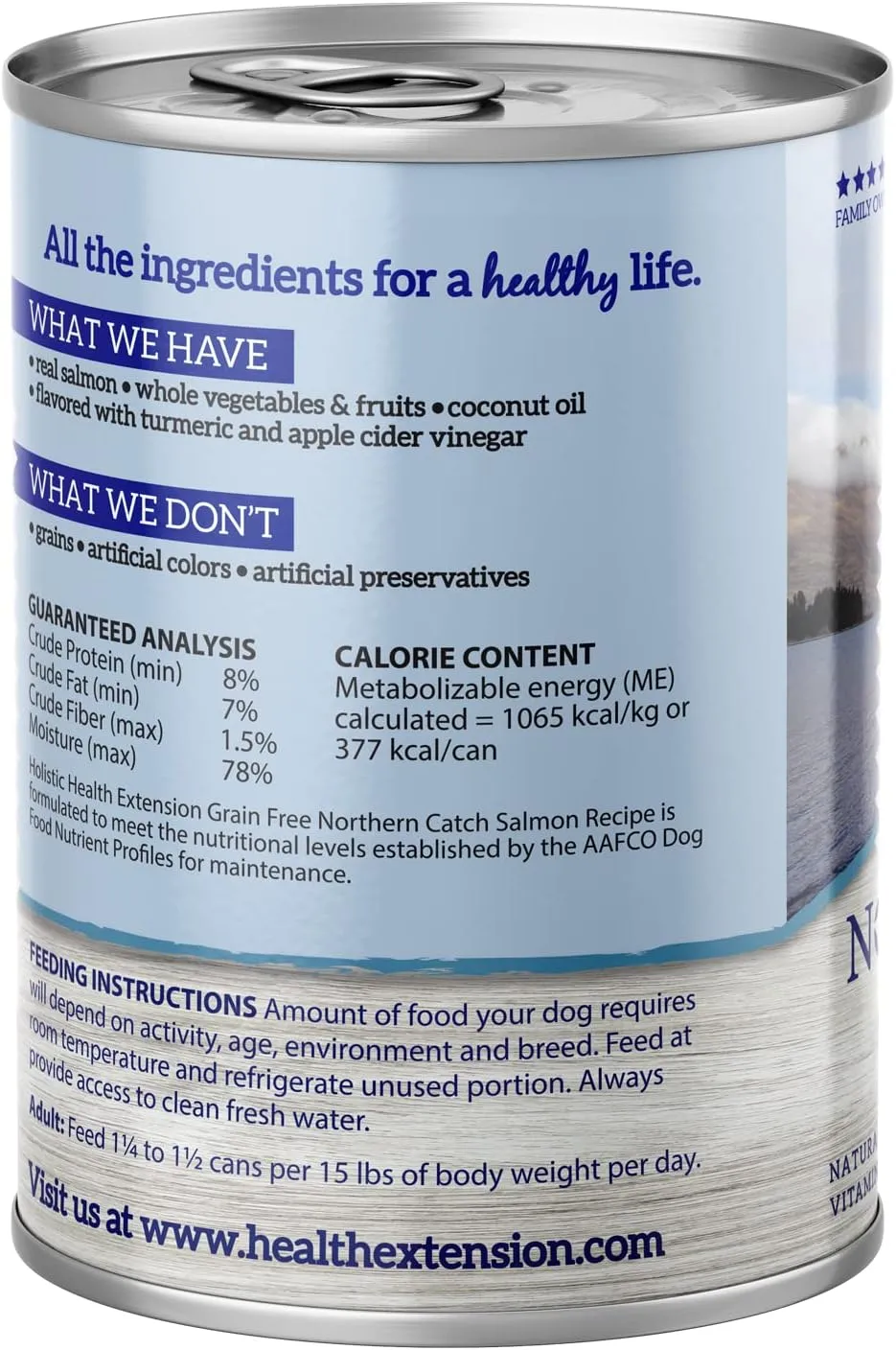 Health Extension Northern Catch Salmon Recipe Grain-Free Wet Dog Food, 12.5 oz  Protein-Rich, Hydration Support, Superfoods (Case of 12 Cans)