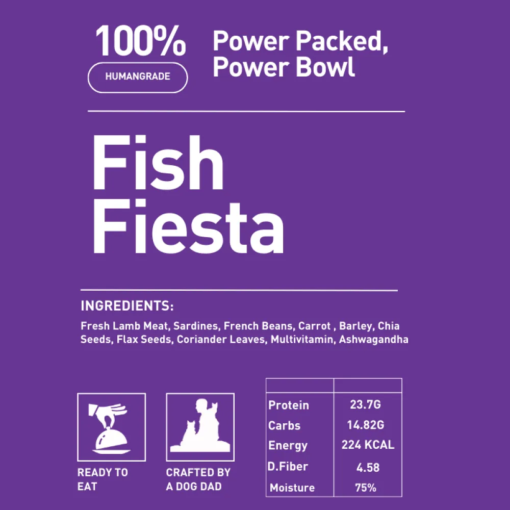 Homiee & Ginger Power Bowl Fish Fiesta Fresh Food for Dogs