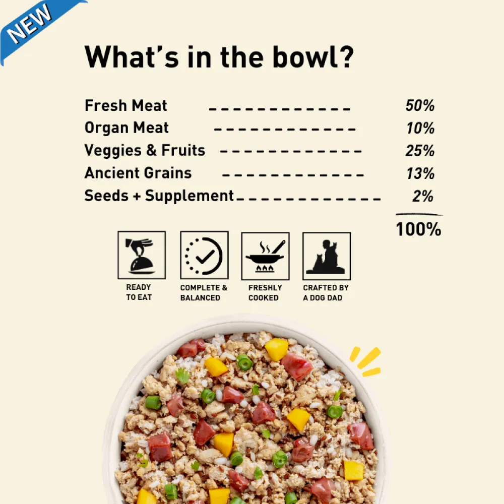 Homiee & Ginger Power Bowl Fish Fiesta Fresh Food for Dogs