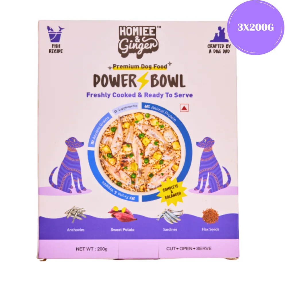 Homiee & Ginger Power Bowl Fish Fiesta Fresh Food for Dogs