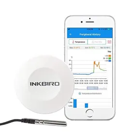 Inkbird IBS-TH1 Temperature Data Logger Recorder Bluetooth Thermometer Hygrometer Wireless Temperature Humidity Monitor for Incubator Reptile Vivarium Greenhouse