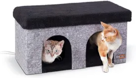 K&H Pet Products Thermo-Kitty Duplex Classy Gray 12 X 24 X 12 Inches
