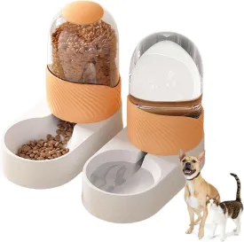 kathson Automatic Dog Feeders 3.5L Gravity Water and Food Dispenser Set Large Capacity Cat Water Bowl Dispenser Pet Food Feeder Self Feeding Station for Puppy Kitten