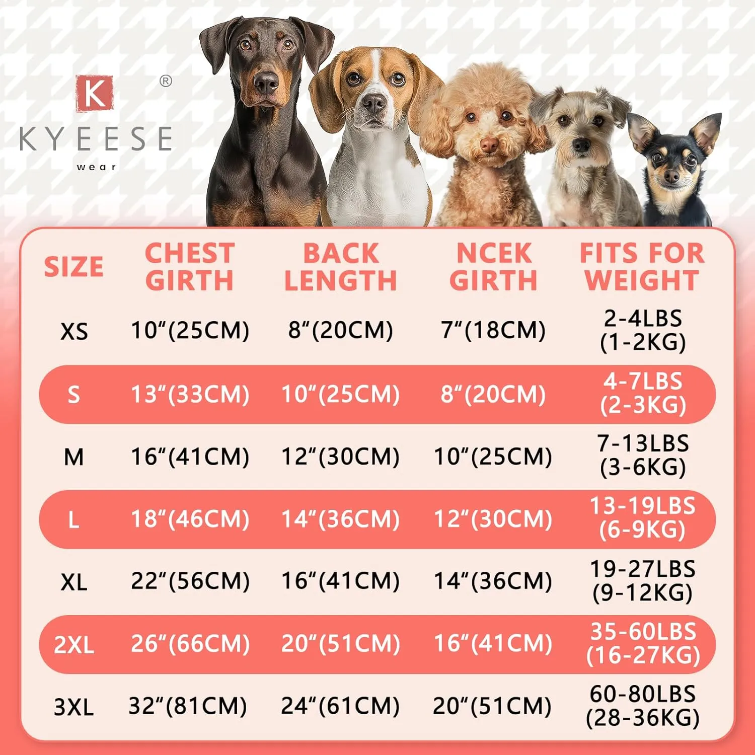 KYEESE Soft Dog Sweater for Small Dogs Male - Turtleneck Coat Pullover With Gingham Patchwork Knit - Warm Puppy Clothes