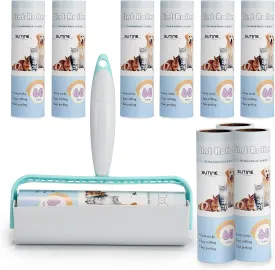 Lint Rollers for Pet Hair Extra Sticky 600 Sheets/10 Refills, SUTINE 6.3" Big Large Lint Roller Remover, Sticky Roller for Removing Lint Pet Hair Dust in Furniture/Clothes/Carpet/Car Seat,Blue