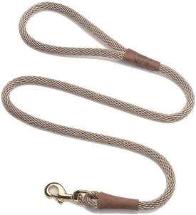 Mendota Pet Snap Leash - British-Style Braided Dog Lead, Made in The USA - Tan, 1/2 in x 6 ft - for Large Breeds