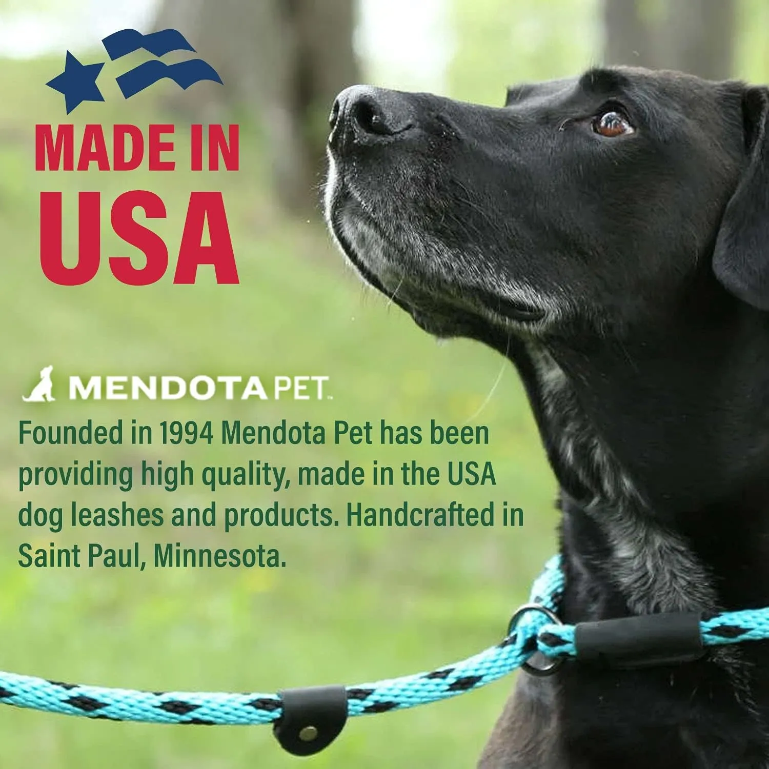 Mendota Pet Snap Leash - British-Style Braided Dog Lead, Made in The USA - Tan, 1/2 in x 6 ft - for Large Breeds
