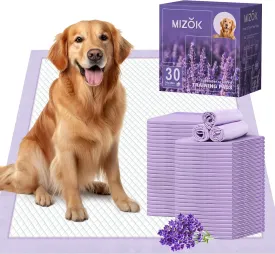 MIZOK Dog Pee Pads 36x36 Lavender Scented, Dog Pads Extra Large Odor Control Pee Pads for Dogs, Puppy Pads Ultra Absorbent Up to 11 Cups 6 Layers Leak-Proof Purple (30 Counts)