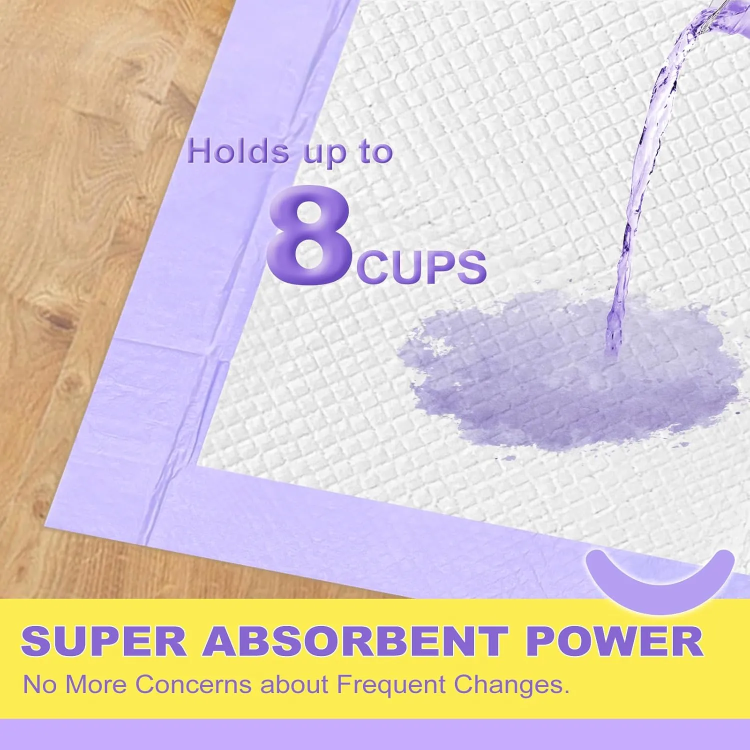 MIZOK Dog Pee Pads Extra Large 28x34in Lavender Scented Odor Control Ultra Absorbent for Up to 8 Cups 6 Layers Leak-Proof Purple (35 Counts)