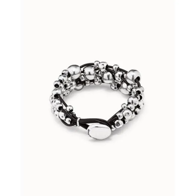 Multivitamins Silver Leather Bracelet