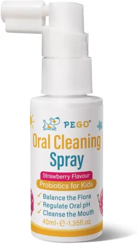 PEGO Kids Oral Spray, Toddler Toothpaste Helper for Cavity Prevention and Fresh Breath, Children Anticavity with Fluoride Free for Newborn to Preschoolers, Kid's Mouth Spray (40ml*1/Pcs)