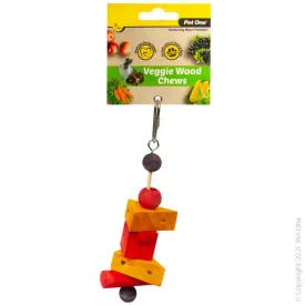 Pet One Small Animal Veggie Wood Chew Cheese Blocks Hanging