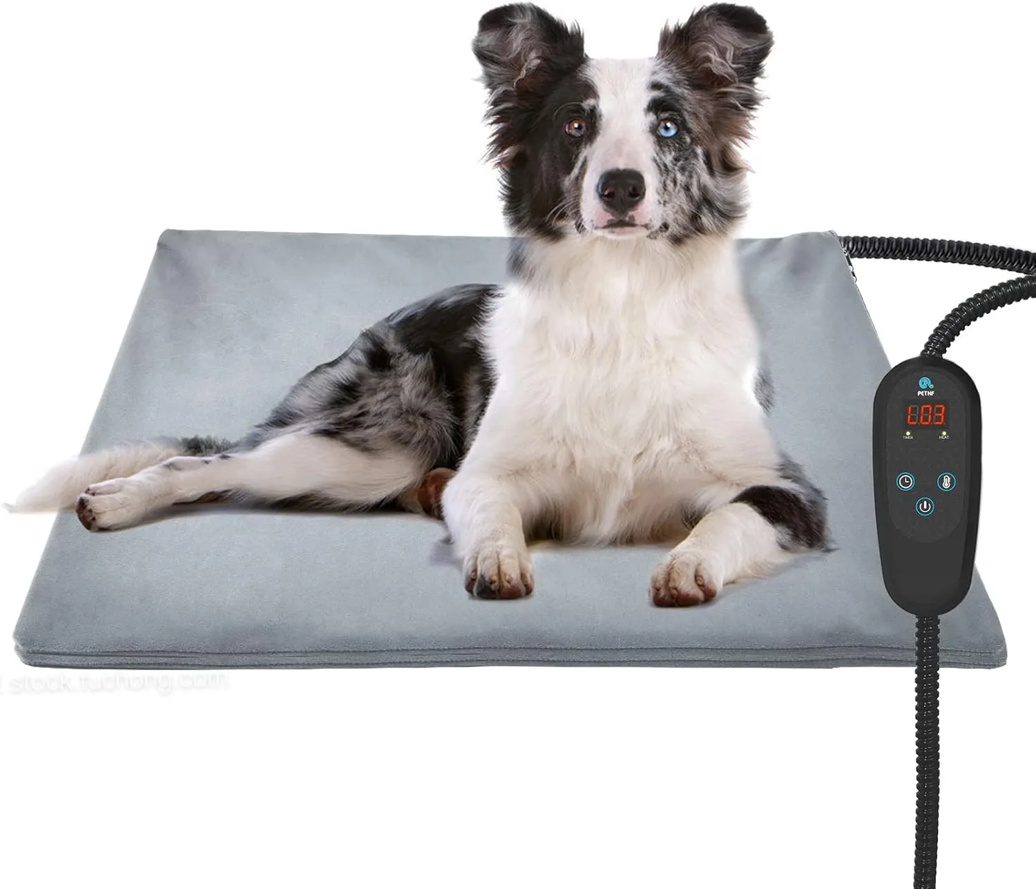Pet's Best Temperature Adjustable Dog & Cat Heating Pad with Timer - Indoor, Waterproof, Electric Heated Bed Mat