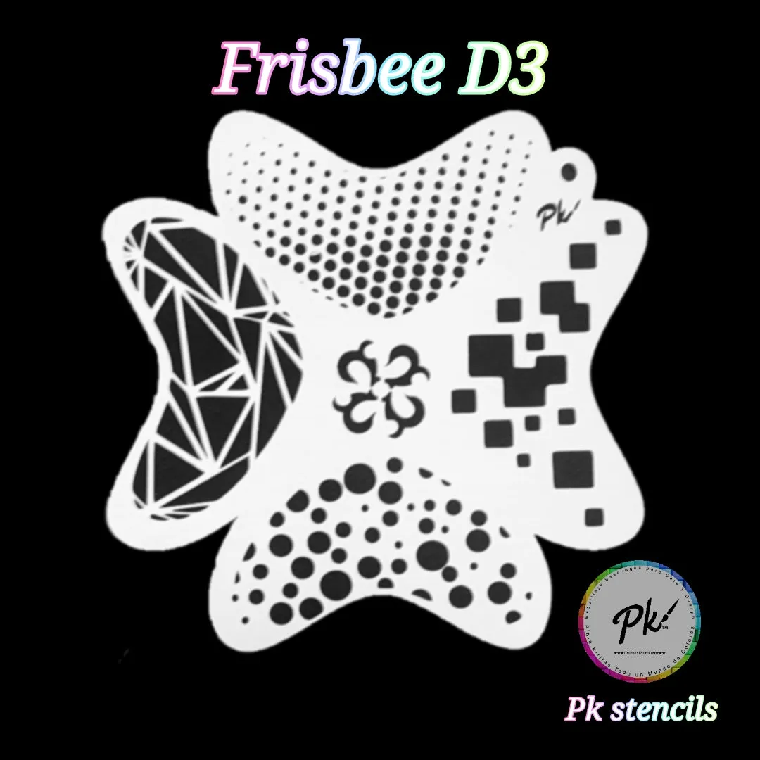 PK | FRISBEE Face Painting Stencil | New Mylar - Graffiti Textures - D3
