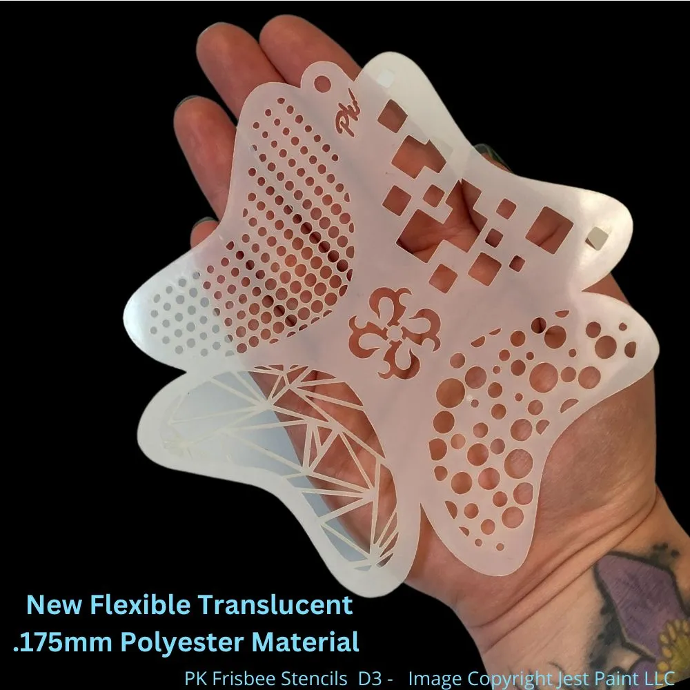 PK | FRISBEE Face Painting Stencil | New Mylar - Graffiti Textures - D3