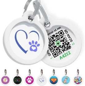 QR Code Dog Tag Silent Id Pet Tags Personalized Name Plate with Online Profile (Large, Together Forever)