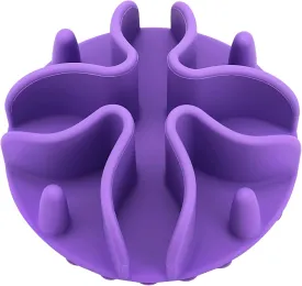 Slow Feeder Dog Bowl Insert,Doweiss Silicone Slow Feeder for Dog Cat Puppy Pet with Stong Suction Cups for Dog Bowls Slow Eating Bowls (Small, Purple)