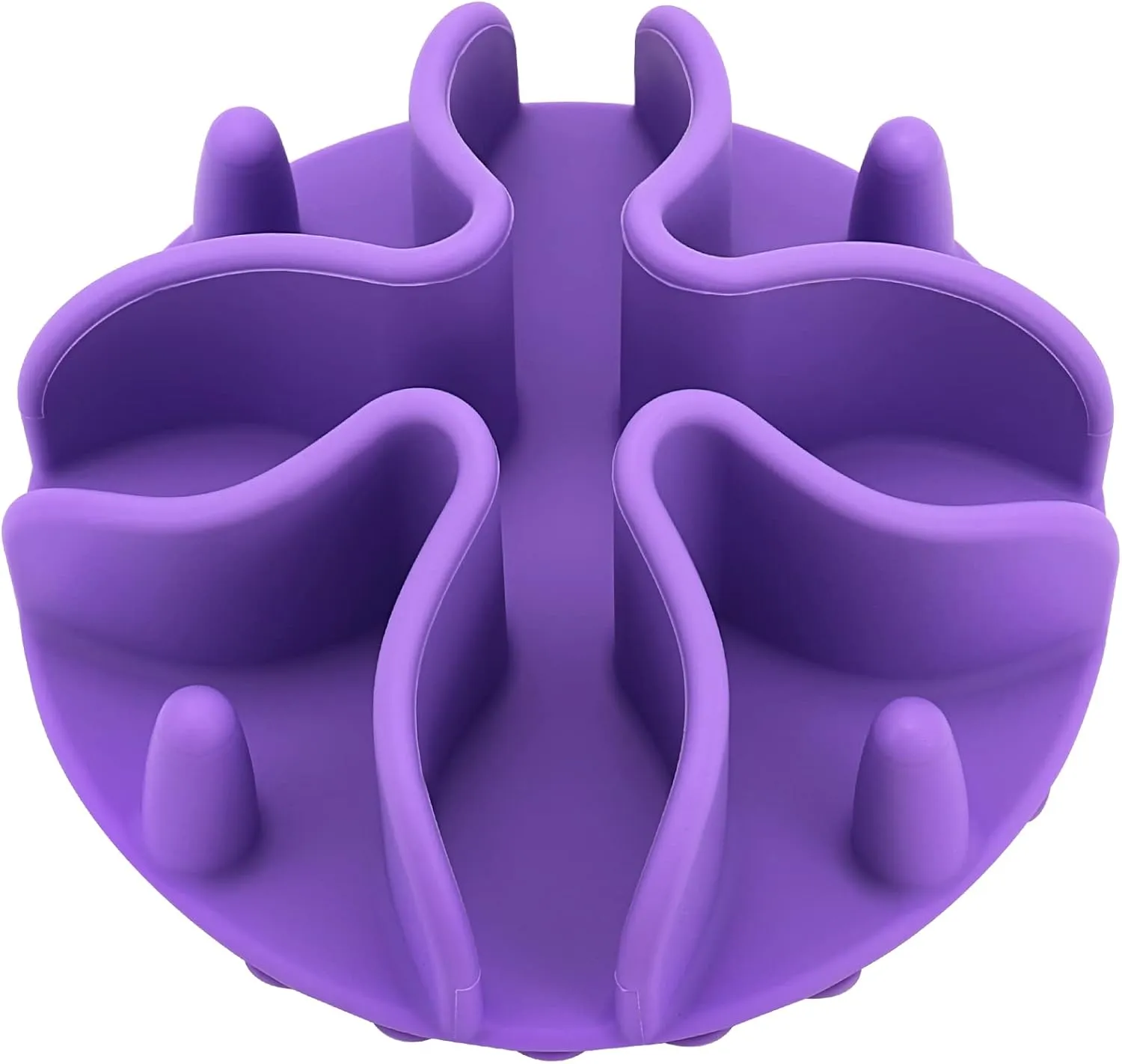 Slow Feeder Dog Bowl Insert,Doweiss Silicone Slow Feeder for Dog Cat Puppy Pet with Stong Suction Cups for Dog Bowls Slow Eating Bowls (Small, Purple)
