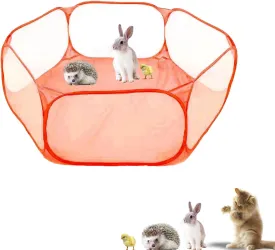 Small Animals Playpen, Portable Pop-up Open Interactive Pet Tent, Indoor Outdoor Fence for Rabbits, Guinea Pig, Hamster, Chinchillas, Kittens, Puppies